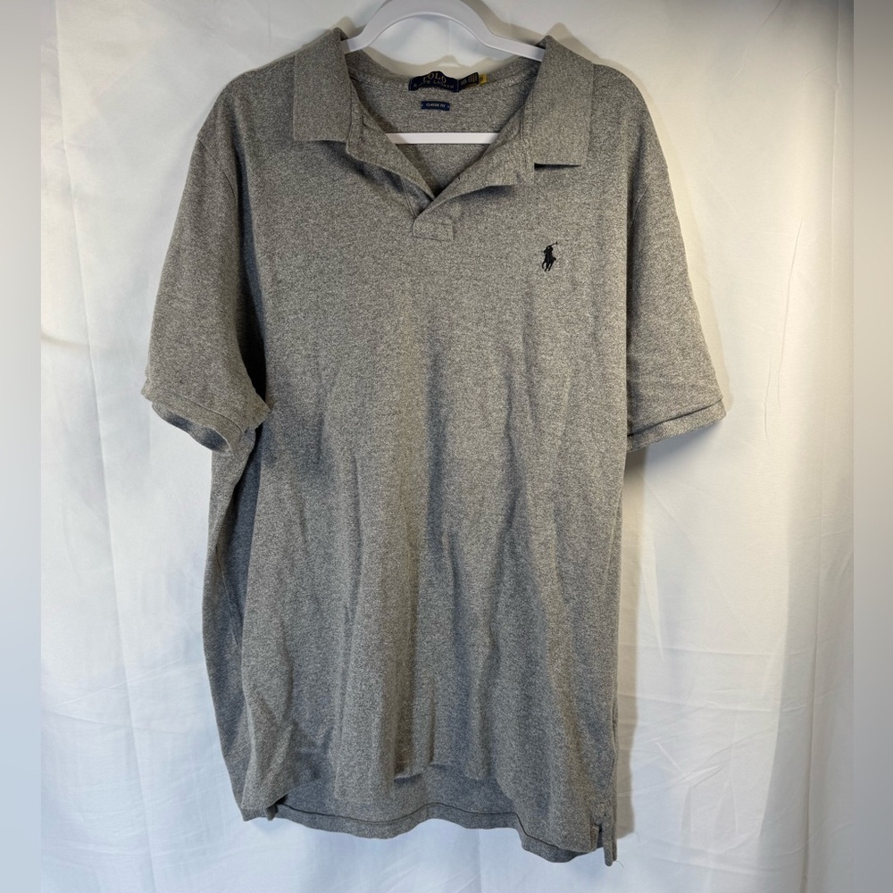 Polo by Ralph Lauren Classic Fit Heather Gray Polo Shirt XXL